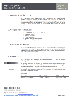 Equitone natura Material Information Sheet TECHNICAL