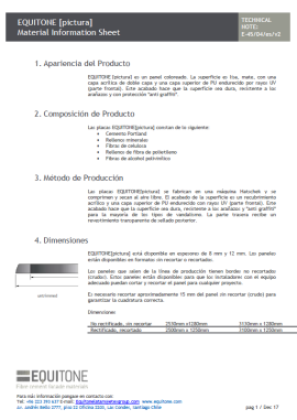 EQUITONE Pictura Material Information Sheet