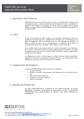 EQUITONE tectiva Material Information Sheet