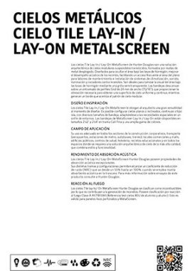 Cielorrasos tile lay in - lay on metalscreen